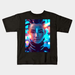 Cyberpunk Hotties (30) - Beautiful Sci fi Women Kids T-Shirt